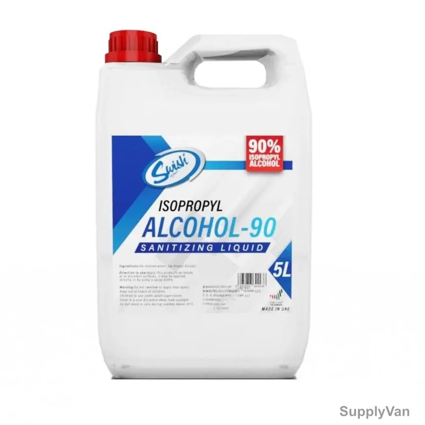 Swish Sanitizing Liquid, 90% Isopropyl Alcohol, WDP2-6, 5 Ltrs