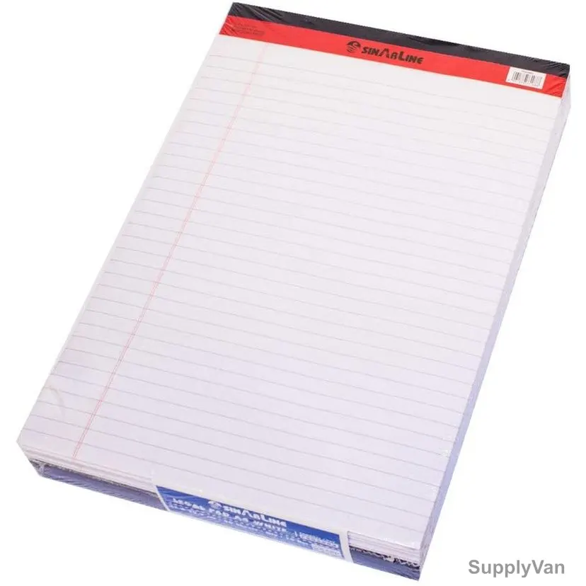 Sinarline Legal Pad, PD02083, A4, 56 Gsm, 40 Sheets, White, 6 Pcs/Pack