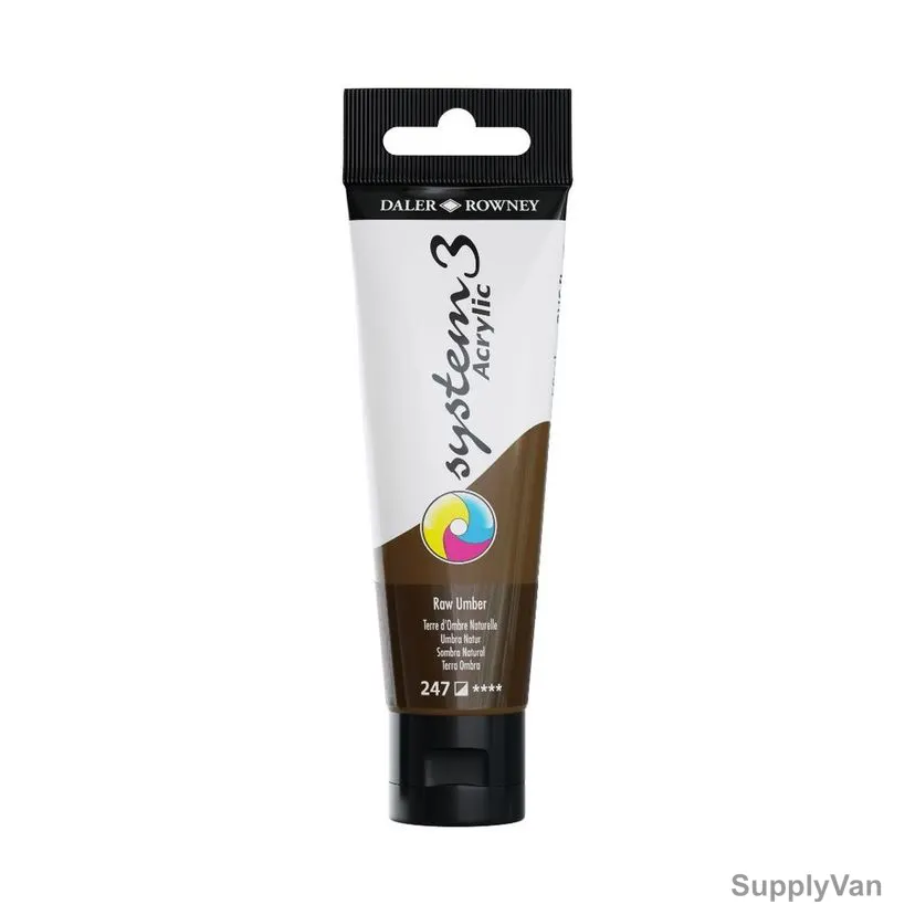 Daler Rowney System3 Acrylic Paint, 129059247, 59ml, 247 Raw Umber