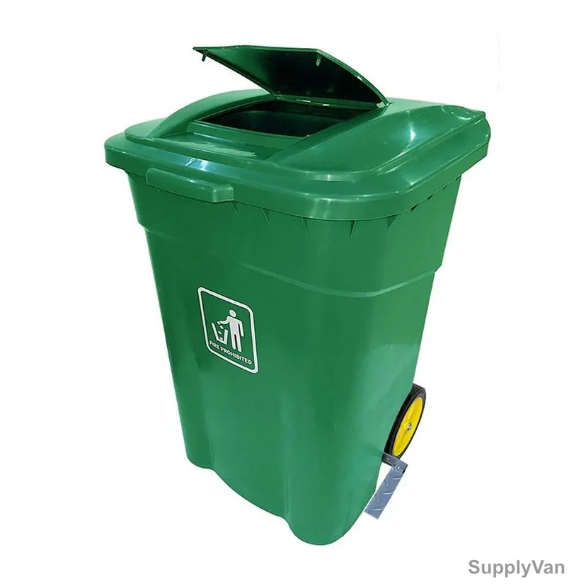 Akc Garbage Bin With Pedal, CHGC01G-240, Plastic, 240 Ltrs, Green