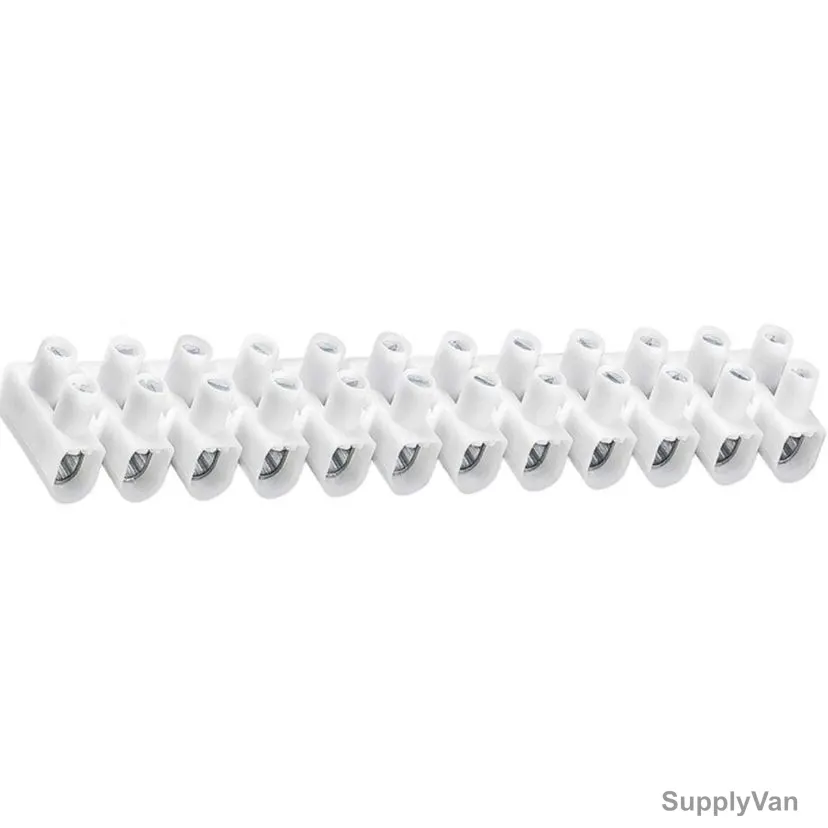 Electro Terminal 12-Pole Connector Strip, EKL-2-S-WEISS, 2.5-10 SQ.MM, White