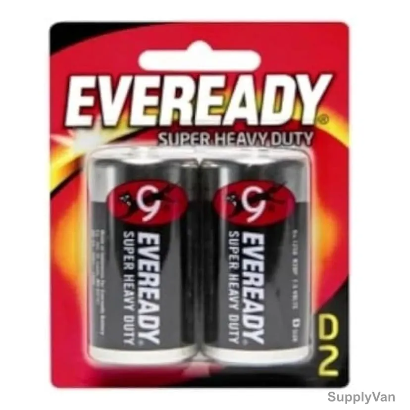 Eveready Zinc Carbon Battery, D, 1.5V, Black, 2 Pcs/Pack — image 1