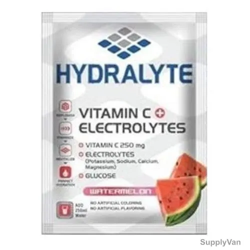 Hydralyte Hydration Sports Vitamin C Electrolyte Drink Powder, Watermelon Flavor, 10GM, 300 Pcs/Carton