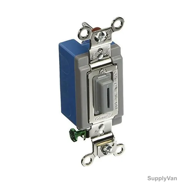 Hubbell 2 Way Toggle Switch, HUBHBL1201LG, 15A, 120-277VAC