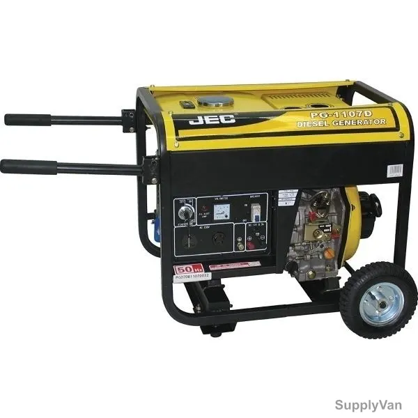 JEC 2 KVA Open Type Diesel Generator, PG-1107D, 230V, Yellow
