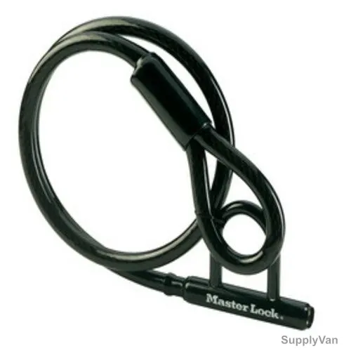 Master Lock Cable W/Integrated Mini U-Lock, ML8156EURDPS, Braided Steel