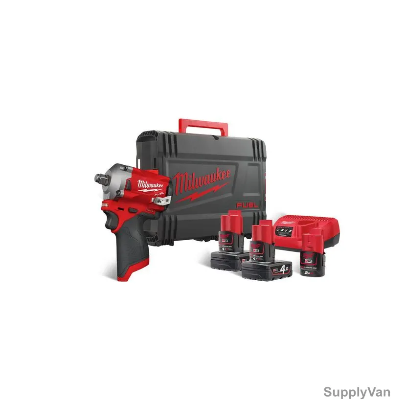 Milwaukee Fuel Impact Wrench Kit, M12FIWF12-423X, 1/2 Inch, 12V, 6 Pcs/Kit — image 1