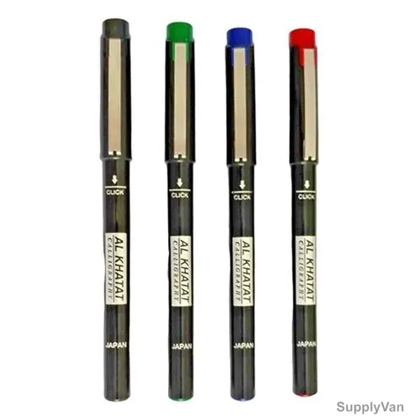 Al Khatat Calligraphy Pen, AK-PC300N-04, 3.0MM Tip, Assorted Colors, 4 Pcs/Set