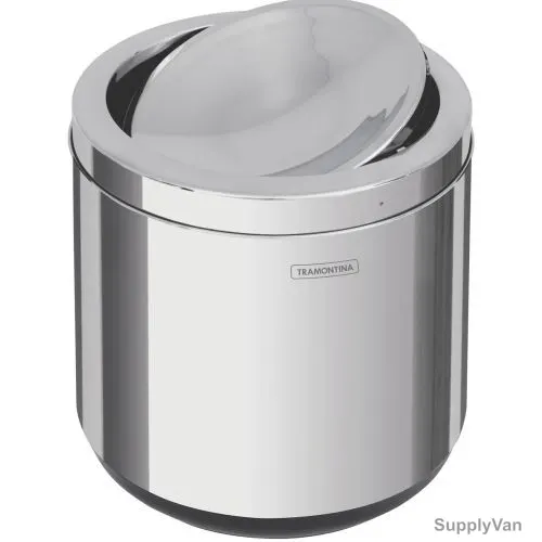 Tramontina Capsule Trash Bin W/ Swing Lid, 94540022, 10 Litres, Silver