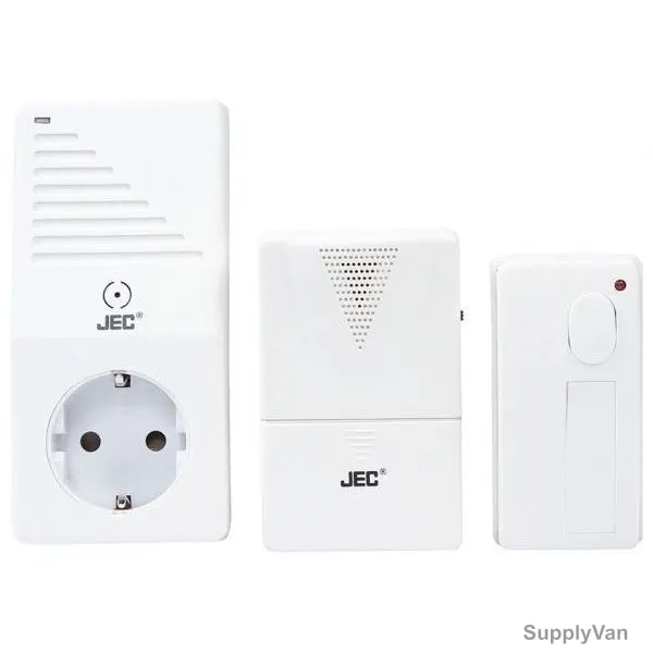 JEC Wireless Door Bell, BR-1458, Plastic, White