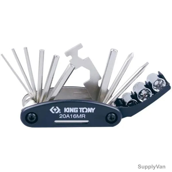 Kingtony Bicycle Compact Tool, 20A16MR, 1/4 Inch Drive, 16 Pcs/Set