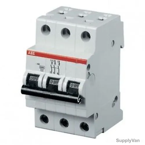 Abb Miniature Circuit Breaker, SH203-C10, 3P, Curve C, 10A