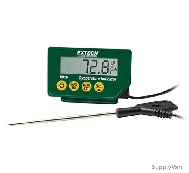 Extech Temperature Indicator, TM26, -40 to 200 Deg.C