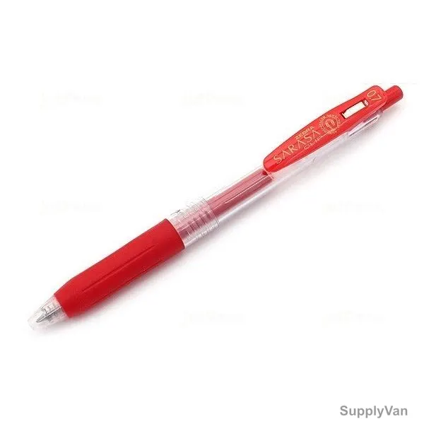 Zebra Gel Roller Pen, JJB15, Sarasa, 0.7MM Tip, Red, 12 Pcs/Pack