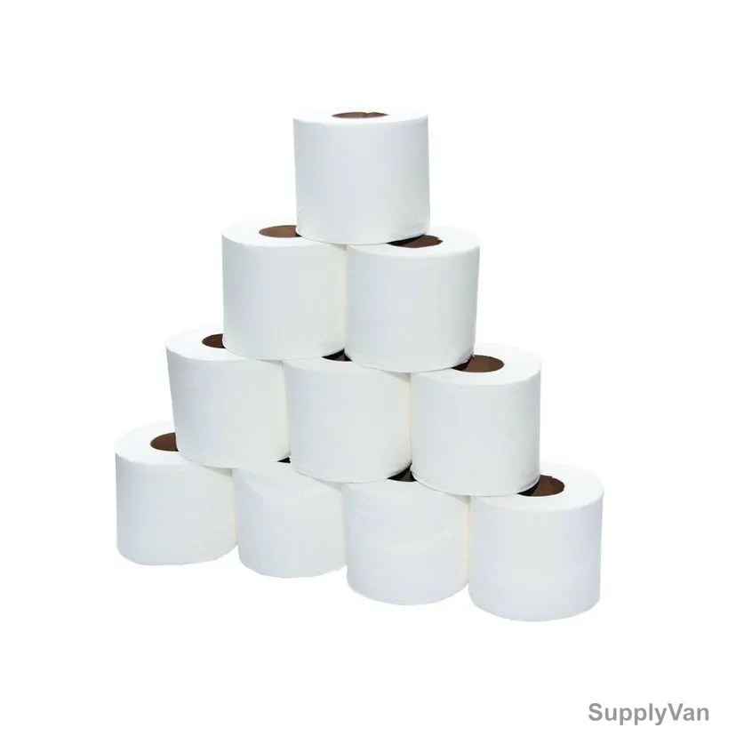 Hotpack Soft n Cool Toilet Tissue Roll, TR350, 2 Ply, 10CM x 10CM, 100 Rolls/Pack