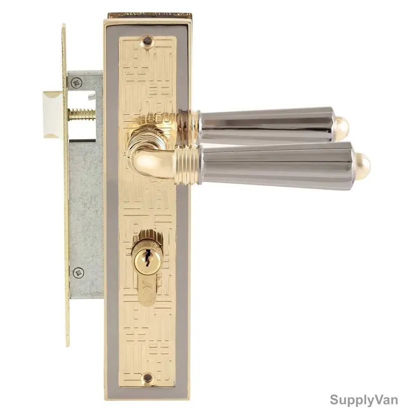 ACS Small Plate With Lock Body, BB43-AA13-BN-GP, Zinc, Black and Gold