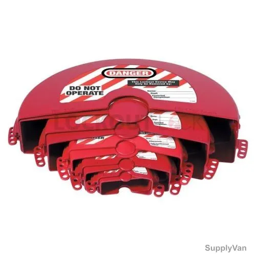 Master Lock 5 Gate Valve Cover Set, ML485, Thermoplastic, Red