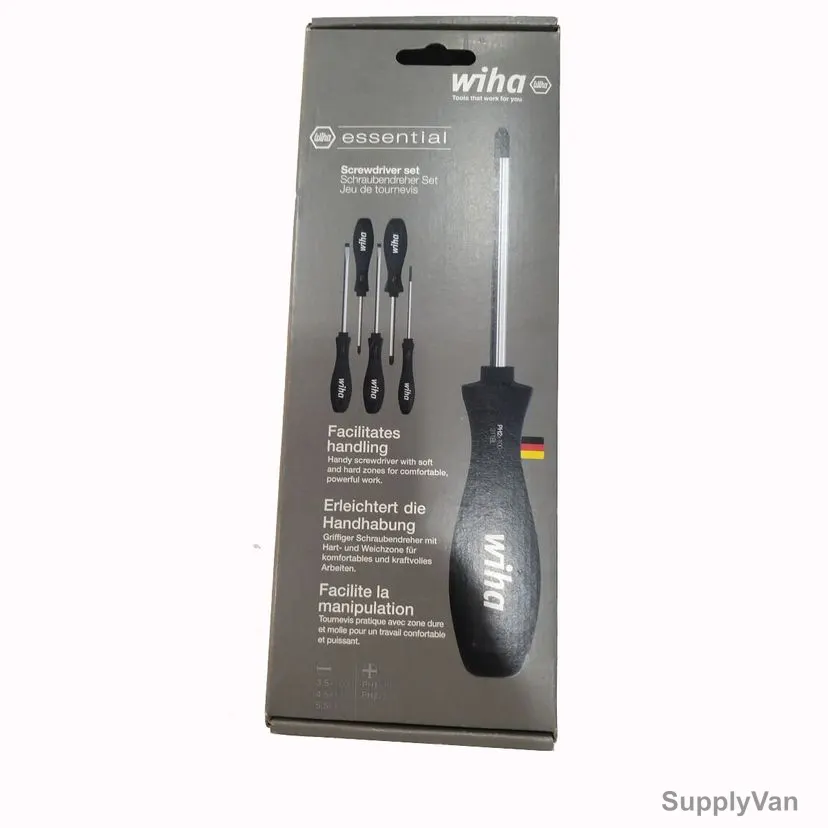 Wiha Screwdriver Set, 302BLHK5, Philips and Slotted, 5 Pcs/Set