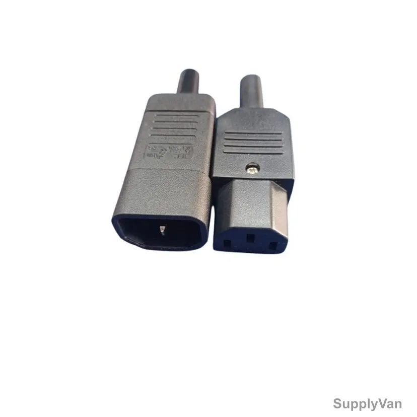 Jec IEC C14 Male Cable Mount Connector For C13 Socket, JA-2233, 250VAC, 16A, 2P+E