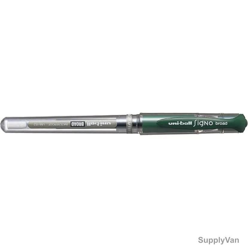 Uni-Ball Gel Ink Pen, UM153M-GN, Signo Broad, 1.0MM Tip, Metallic Green, 12 Pcs/Pack