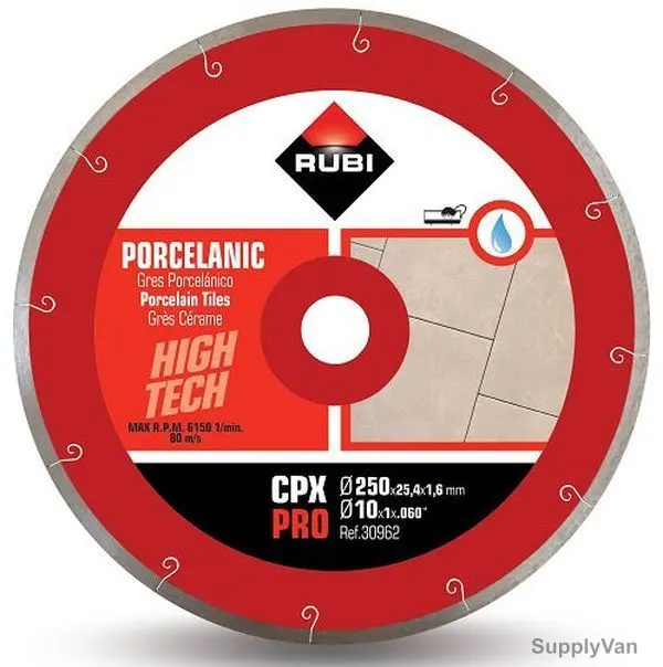 Rubi Porcelain Tile Diamond Blade, 030962, 250MM
