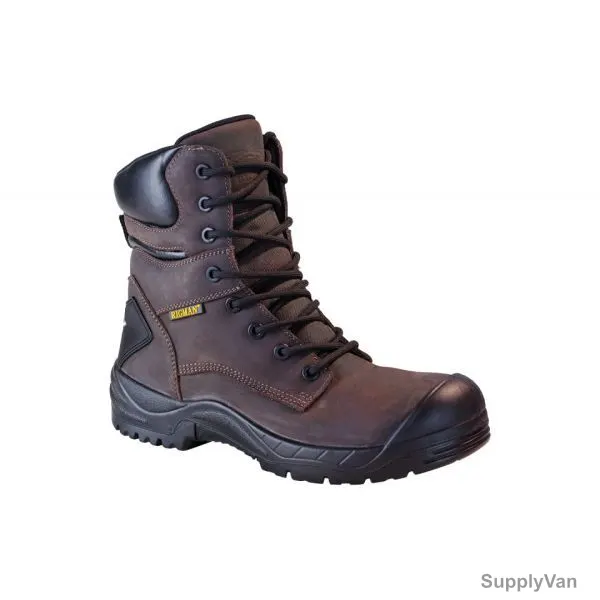 Rigman Safety Shoes, RSN609, ProSeries, Size40, Leather, Brown — image 1