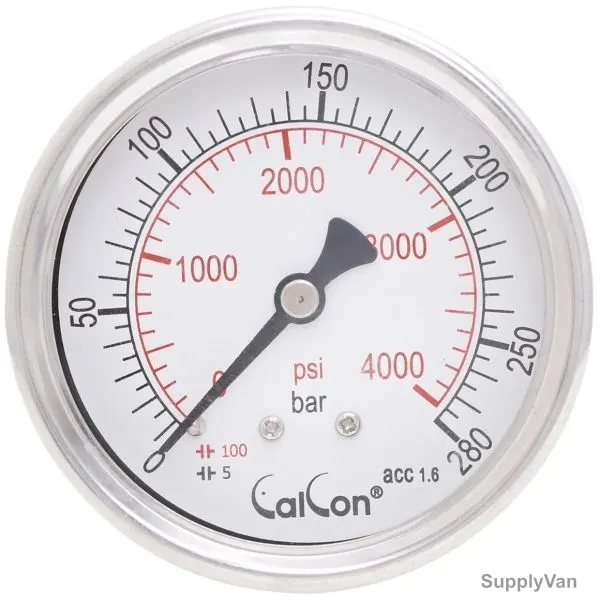 Calcon Pressure Gauge, CC10D, 63MM, 1/4 Inch, NPT, 0-280 Bar