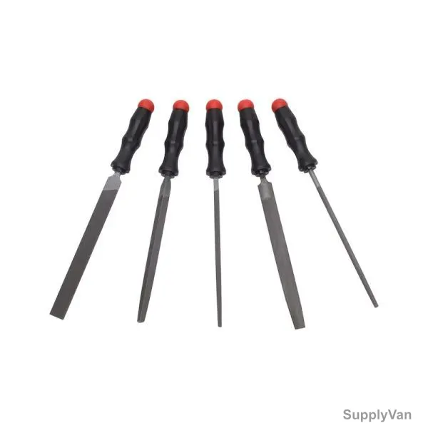 Wurth Engineer's Flat Hand File Set, 07146190, 5 Pcs/Set