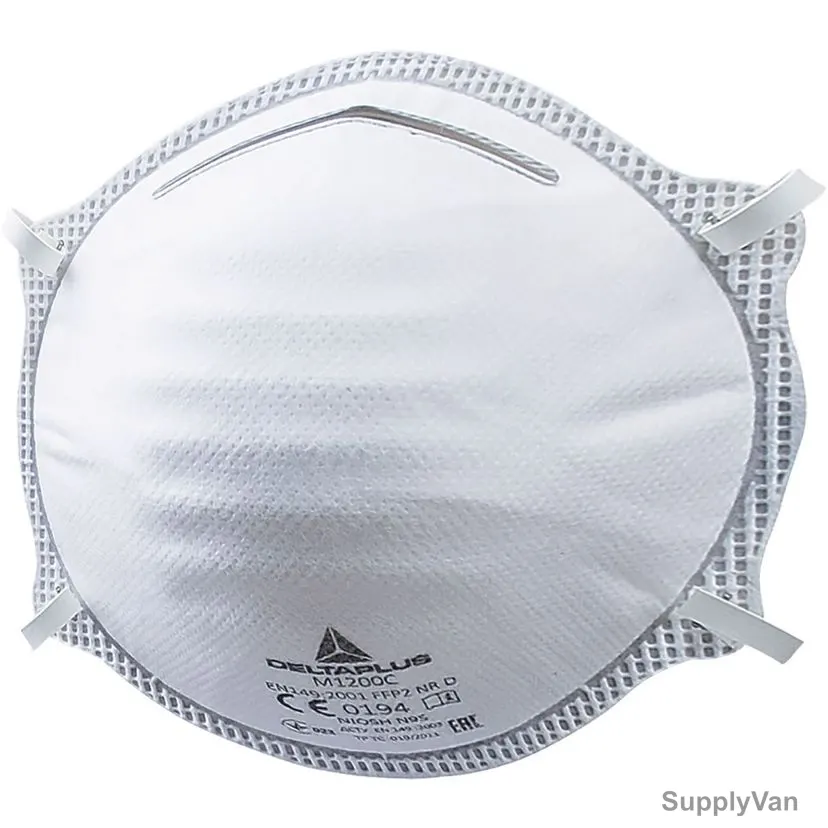 Delta Plus Moulded Disposable Half N95 Respirator, M1200C, FFP2, White, 20 Pcs/Pack — image 1