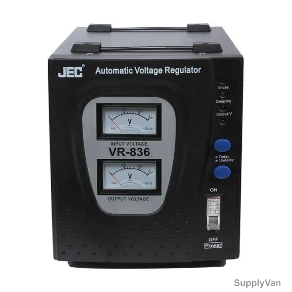 JEC Automatic Voltage Regulator, VR-836, 3000W, Black