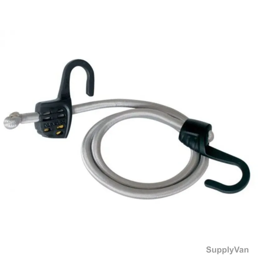 Master Lock Adjustable Steelcor Bungee, ML3138EURDAT, 1.5 Mtrs x 9.5MM, 65 Kg, Grey