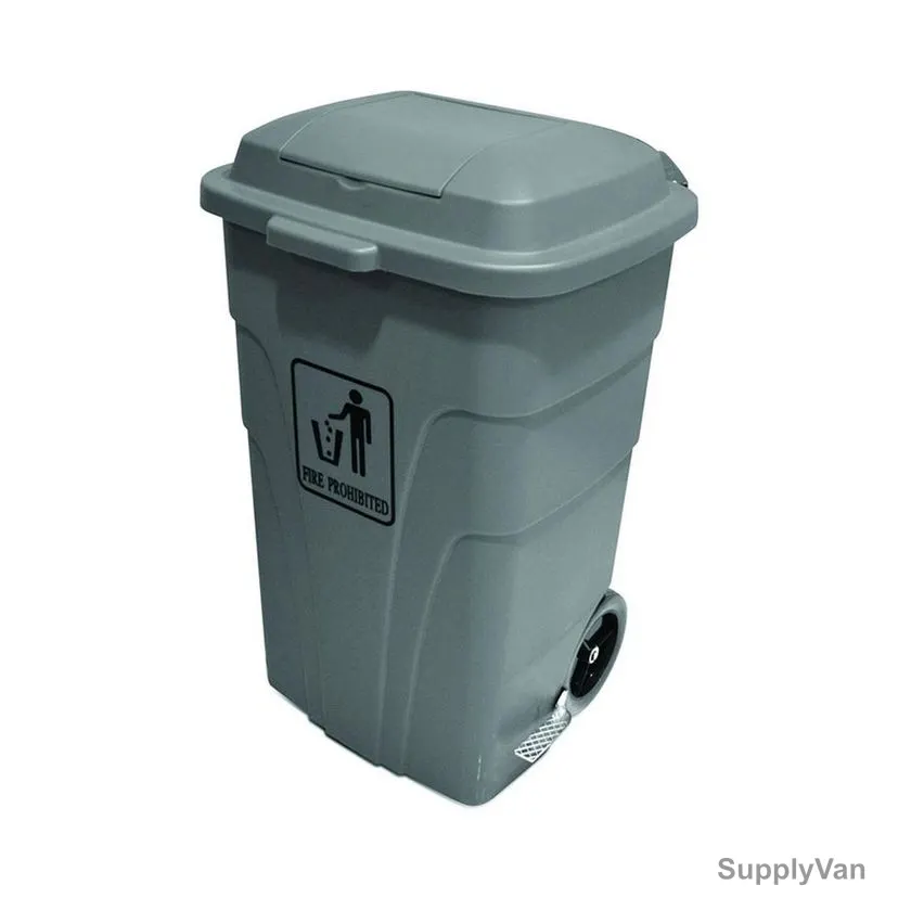 Akc Garbage Bin With Side Pedal, GC01A-120-1, Plastic, 120 Ltrs, Grey