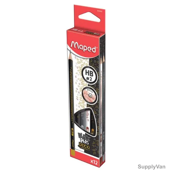 Maped HB Pencil In Box, MD-850060, Black'Peps, Black, 12 Pcs/Pack