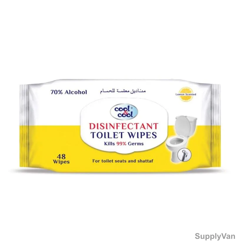 Cool and Cool Disinfectant Toilet Wipes, 48 Pcs/Pack