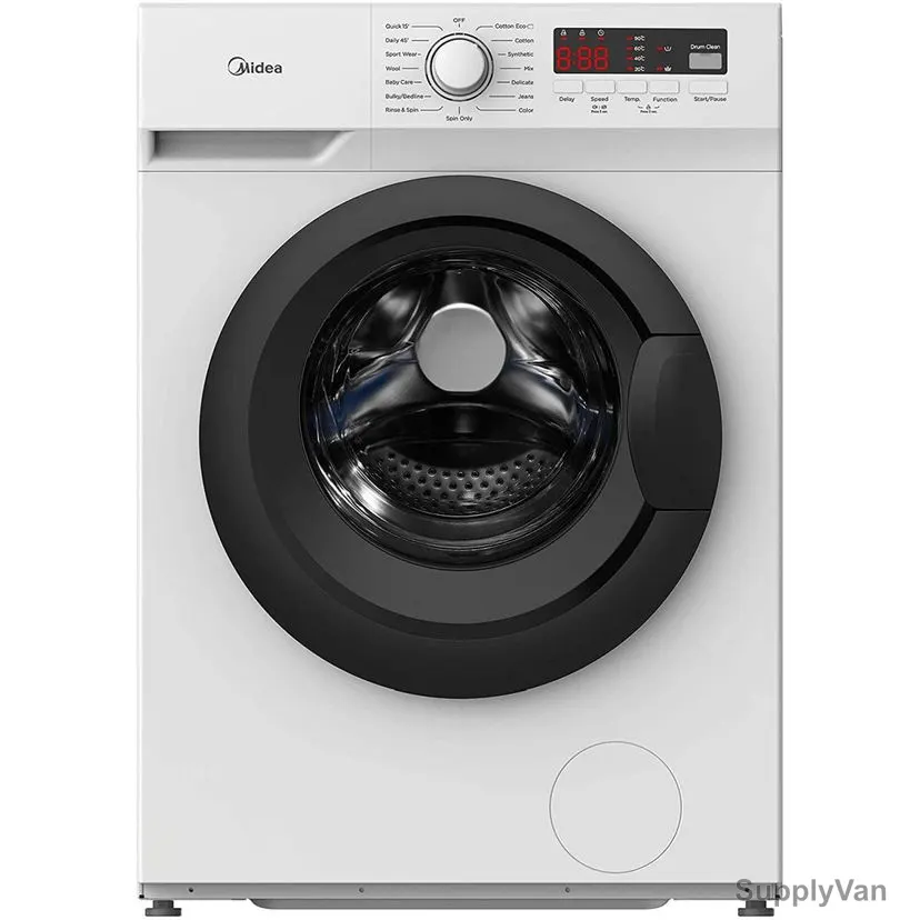 Midea Fully Automatic Front Loading Washer, MFN70, 7 Kg, 1400RPM, White — image 1