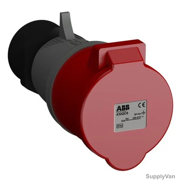 ABB Pin and Sleeve Connector, 432BC6, 5 Pole, 32A, Red