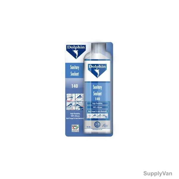 Dolphin Sanitary Silicone Sealant, 140, 90ML, PK12