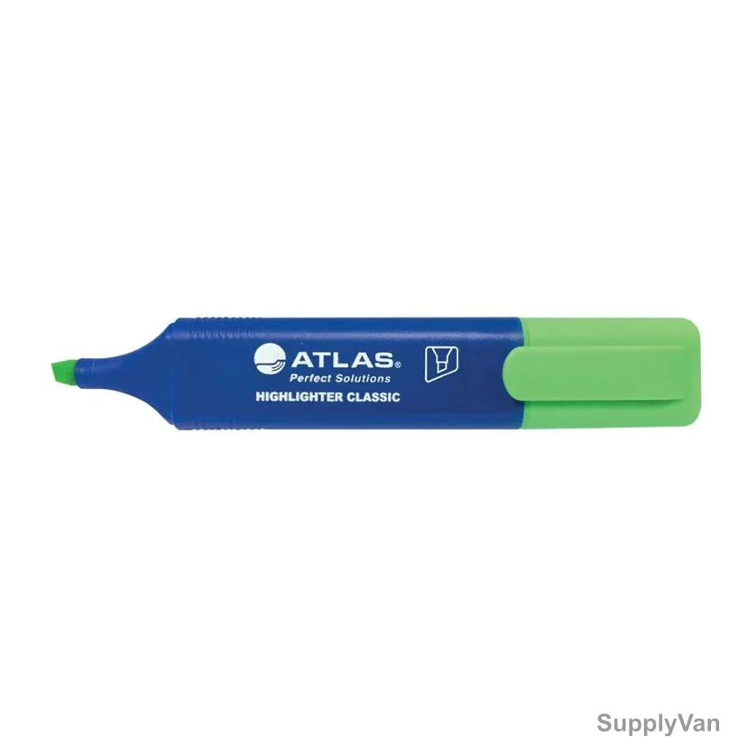 Atlas Highlighter, AS-MH200-GN, Green, 10 Pcs/Pack