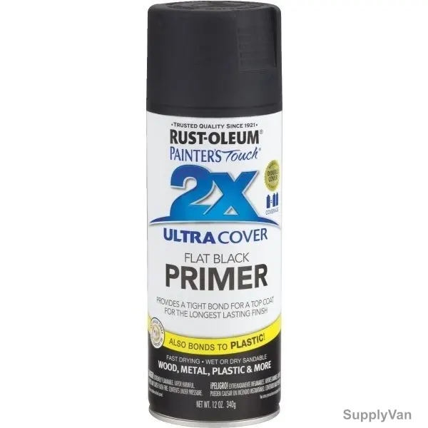 Rust-Oleum Ultra Cover 2X Primer Spray, 249846, PAINTER'S TOUCH, 340G, Flat Black