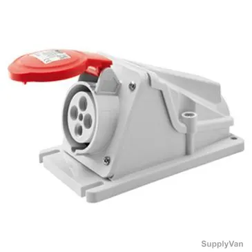 Gewiss 90 Deg Surface Mount Socket Outlet, GW62492, IP44, 32A, 3P+E, White-Red
