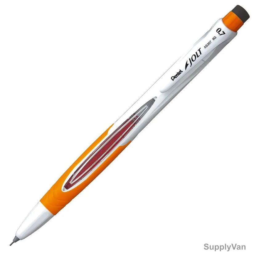 Pentel Mechanical Pencil, PE-AS307-F, JOLT, 0.7MM, Orange, 12 Pcs/Pack