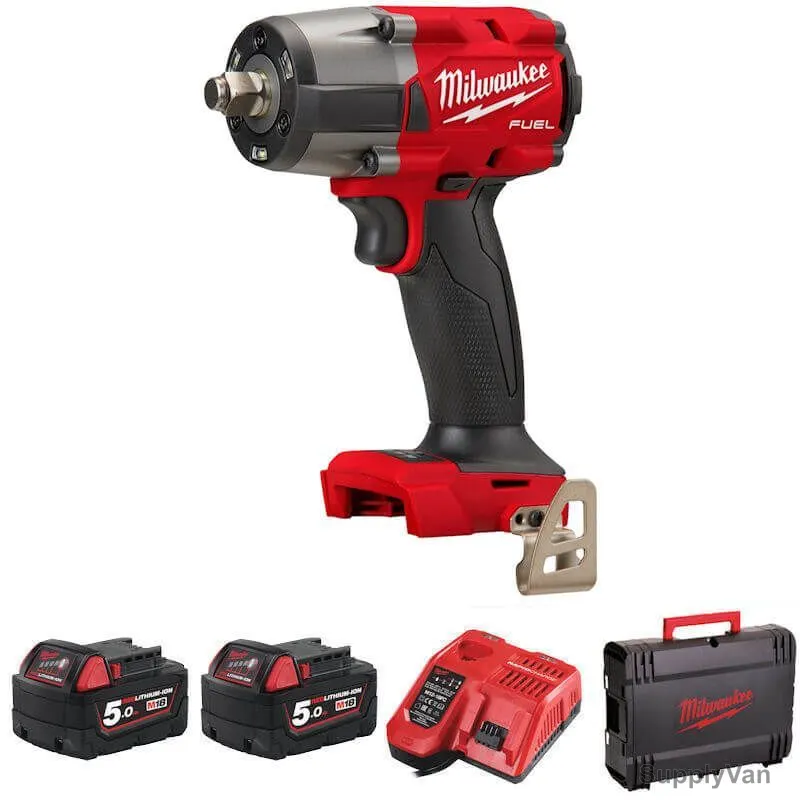 Milwaukee Cordless Impact Wrench With Friction Ring, M18FMTIW2F12-502X, 18V, FUEL, 1/2 Inch, 5 Pcs/Kit — image 1