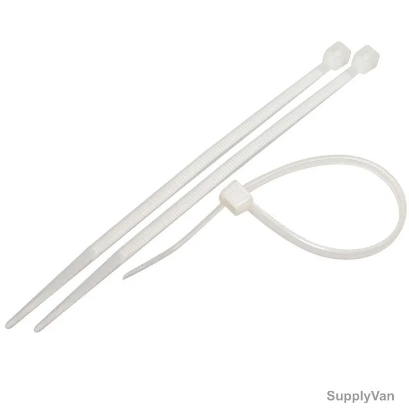 York Nylon Cable Tie, KV140S, 142MM Length x 2.5MM Width, White, 100 Pcs/Pack