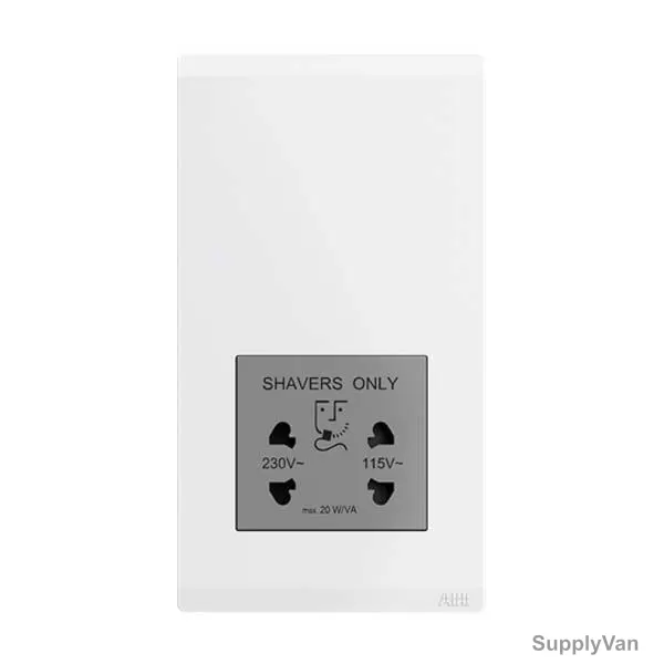 Abb Shaver Socket, BL401, Inora, 115-230V, White — image 1