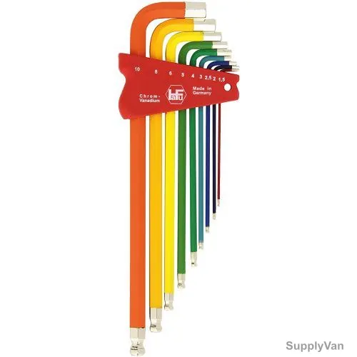 Hafu Allen Hex Key Set, H412-190-29, Steel, 9 Pcs/Set