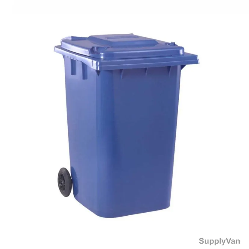 Palletco Mobile Garbage Bin, HDPE/PP, 715MM Length x 853MM Width, 360 Ltrs Capacity, Blue — image 1