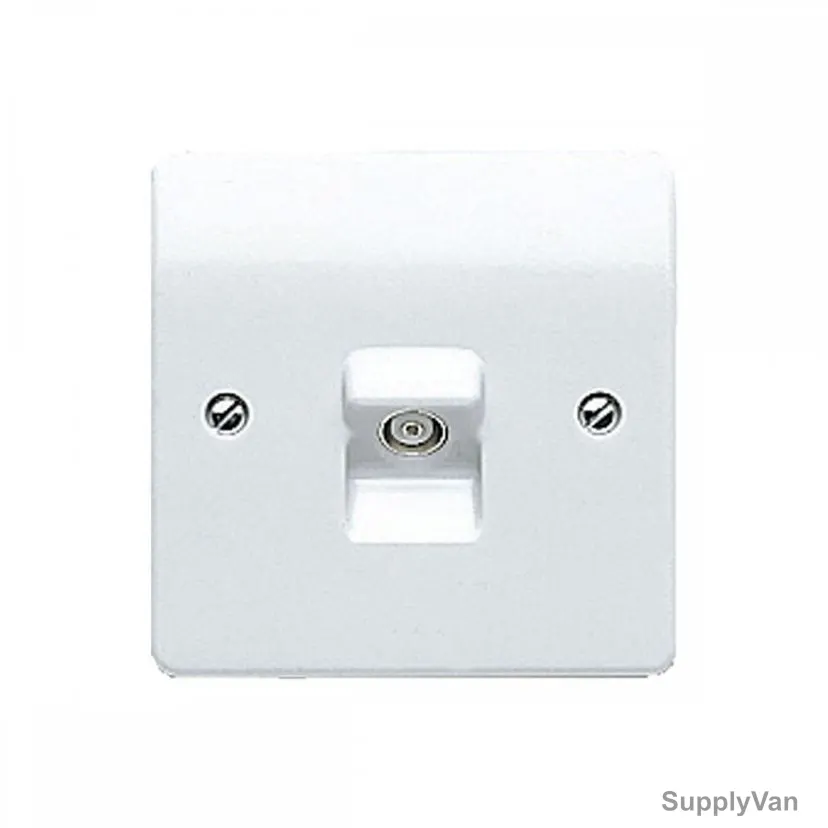Mk Flush Mounted TV And FM Socket Outlet, K3520WHI, Logic Plus, Thermoset Plastic, IP2XD, 1 Gang, White