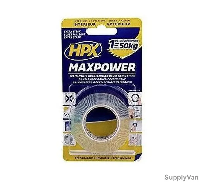 HPX Maxpower Double Sided Tape, 19MM x 2 Mtrs, Transparent