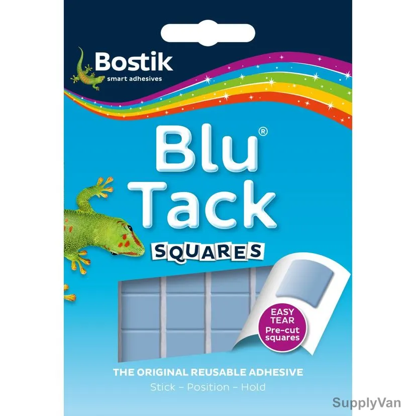 Bostik Blu Tack Squares The Original Reusable Adhesive, 30616595, 45GM, Blue, 12 Pcs/Pack — image 1