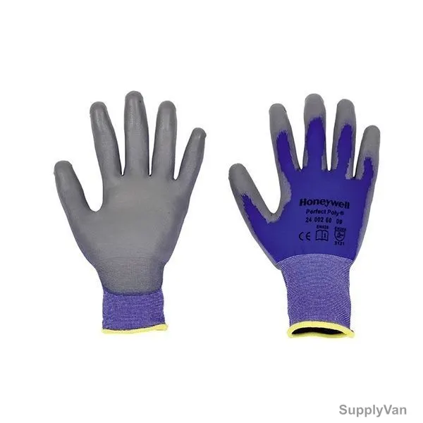 Honeywell Gloves, GKA, PERFECT POLY SKIN, Size10, Grey and Purple, PK20